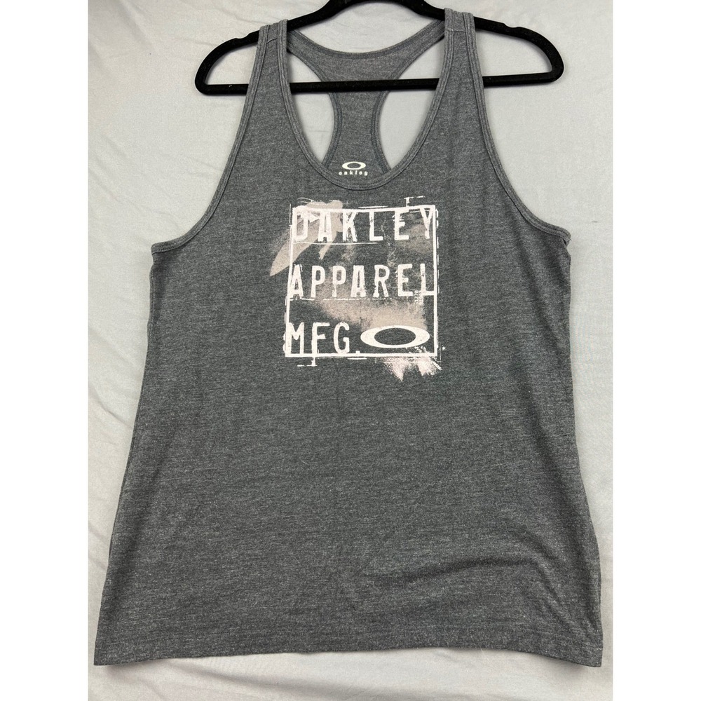 Oakley Tank Top Womens Large Apparel Mfg Graphic Racerback Gray Active Good